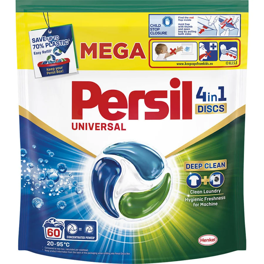 Detergent Capsule - Persil Discs 4in1 Detergent Rufe Capsule Universal 60 capsule