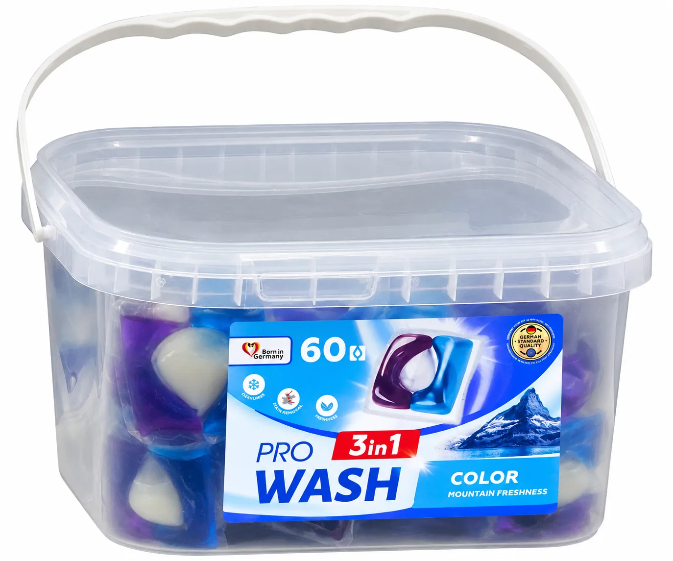 Detergent Capsule - PRO WASH DETERGENT CAPSULE 60BUC 3IN1 COLOR MOUNTAIN FRESHNESS