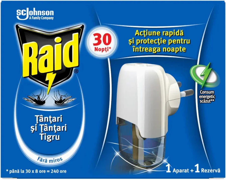 Insecticid si Repelant - RAID APARAT ELECTRIC LICHID ANTITANTARI+REZERVA 21ML