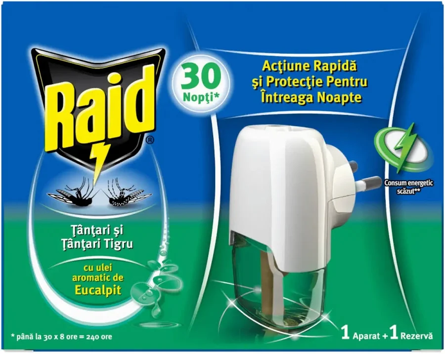 Insecticid si Repelant - RAID APARAT ELECTRIC LICHID ANTITANTARI+REZERVA 21ML EUCALIPT