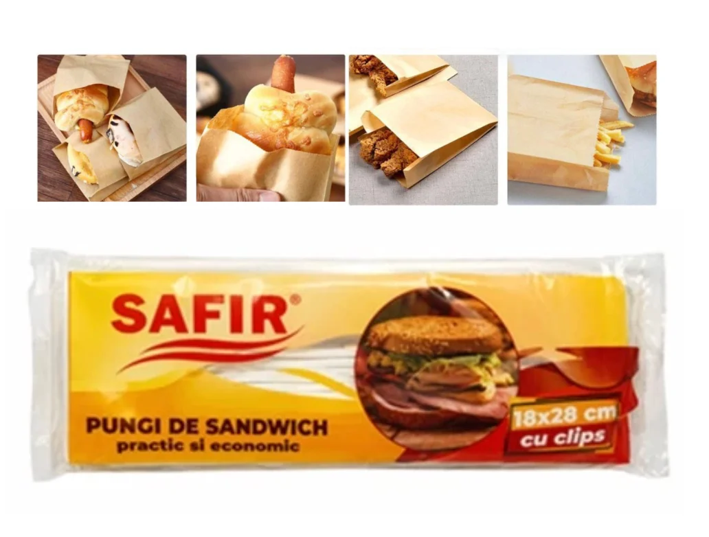 Pungi Alimentare - SAFIR PUNGI SANDWICH 18X28CM 100BUC