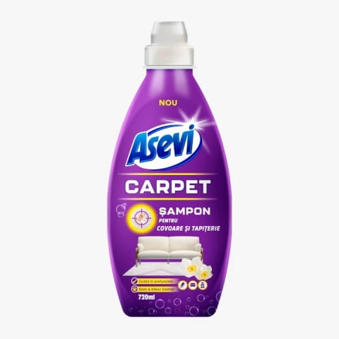 Solutii Curatare Covoare si Tapiterii - Sampon Pentru Covoare si Tapiterie, Asevi, Carpet, 720 ml