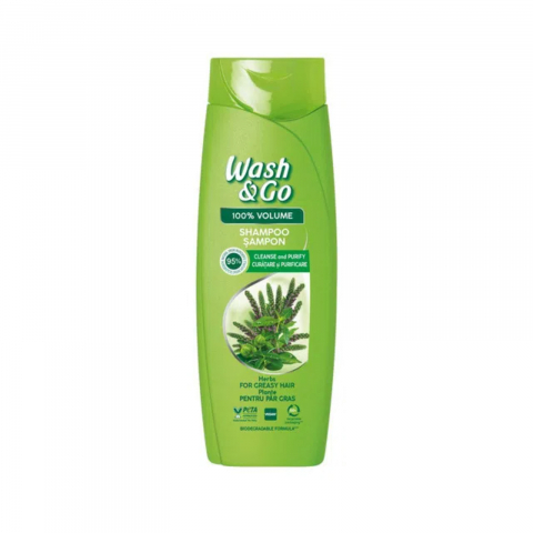Sampon - Sampon, Wash & Go, Herbal, Extract de Plante Pentru Par Gras, 180 ml