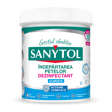 Detergent Rufe - SANYTOL DEZINFECTANT PUDRA INDEPARTAREA PETELOR RUFE ALBE 450G