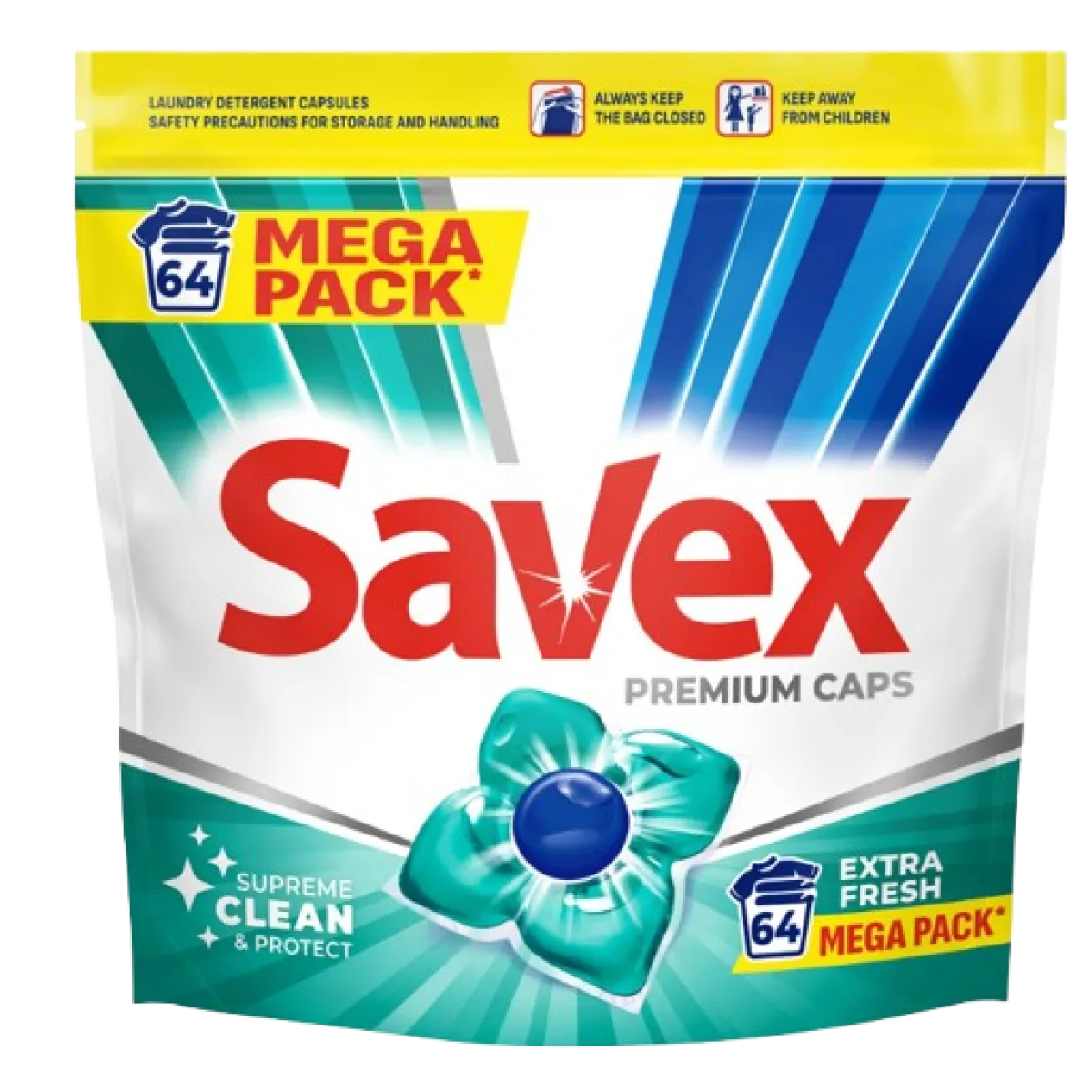 Detergent Capsule - Savex Detergent Capsule Extra Fresh 64buc