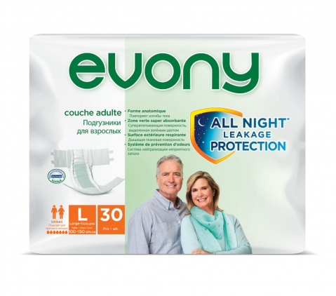 Scutece pentru Adulti - Scutece pentru Adulti, Evony, Large, 100-150 cm, 30 buc