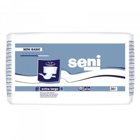 Scutece pentru Adulti - Scutece pentru Adulti, Seni, Basic XL, 130-170 cm, Nr. 4, 30 buc