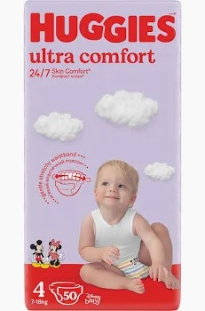 Scutece Pentru Copii, Huggies Ultra Comfort, Jumbo, Nr. 4, 7-18 kg, 50 Buc [1]