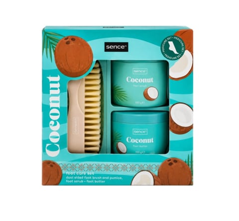 Ingrijire Personala - SENCE SET INGRIJIRE PICIOARE (SCRUB100G+CREMA100G+PERIE) COCONUT