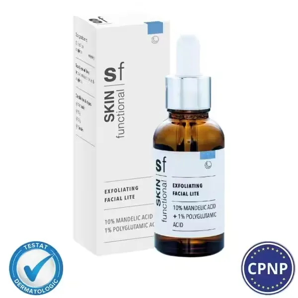 Produse Cosmetice Premium - Ser Exfoliant cu 10% Acid Mandelic + 1% Acid Poliglutamic (30 ml)