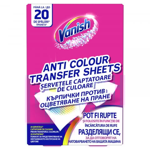 Detergent Rufe - Vanish servetele absorbante culoare 20 buc