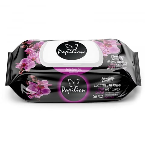 Servetele Umede - Servetele Umede cu Capac, Papilion, Aroma Therapy, 120 buc