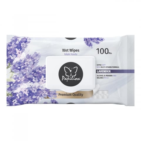 Servetele Umede - Servetele Umede cu Capac, Papilion, Lavanda, 100 buc