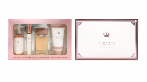 Set Cadou pentru Femei, Crown, Body Mist 100 ml, Apa de Parfum 100 ml + 20 ml, Crema Corp 100 ml, Inspirat de Paco Rabbane - Fame [1]