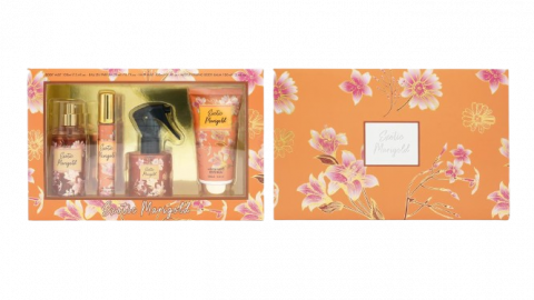 Set Cadou pentru Femei, Exotic Marigold, Body Mist 100 ml, Apa de Parfum 20 ml, Spray Par 100 ml, Crema Hidratanta Corp 100 ml, Inspirat de Victoria`s Secret - Pure Seduction [1]