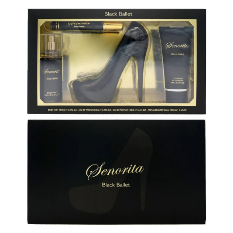 Ingrijire Personala - Set Cadou pentru Femei, Senorita, Black Ballet, Body Mist 100 ml, Apa de Parfum 100 ml + 20 ml, Crema Corp 100 ml, Inspirat de Carolina Herrera - Good Girl