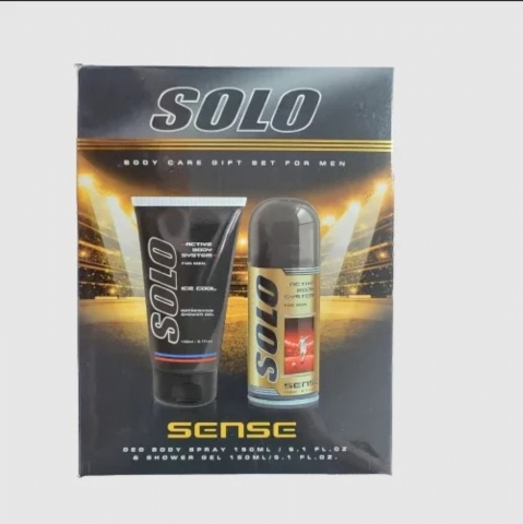 Pentru Barbati - Set Cadou, Solo, Men, Sense, Deodorant 150 ml + Gel de Dus 150 ml