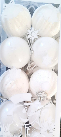Set Globulete de Craciun, Alb, 4 cm, 20 buc [2]