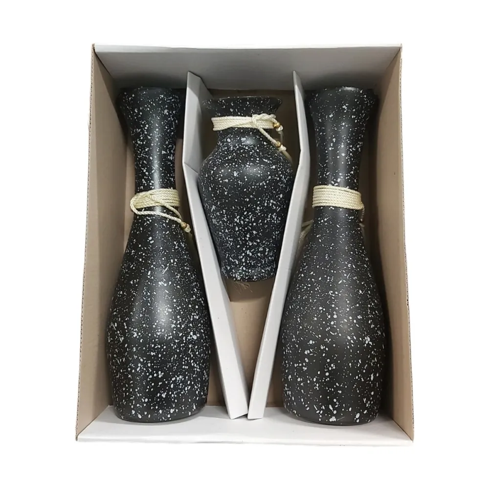 Decoratiuni interior - SET VAZE STICLA NEGRE