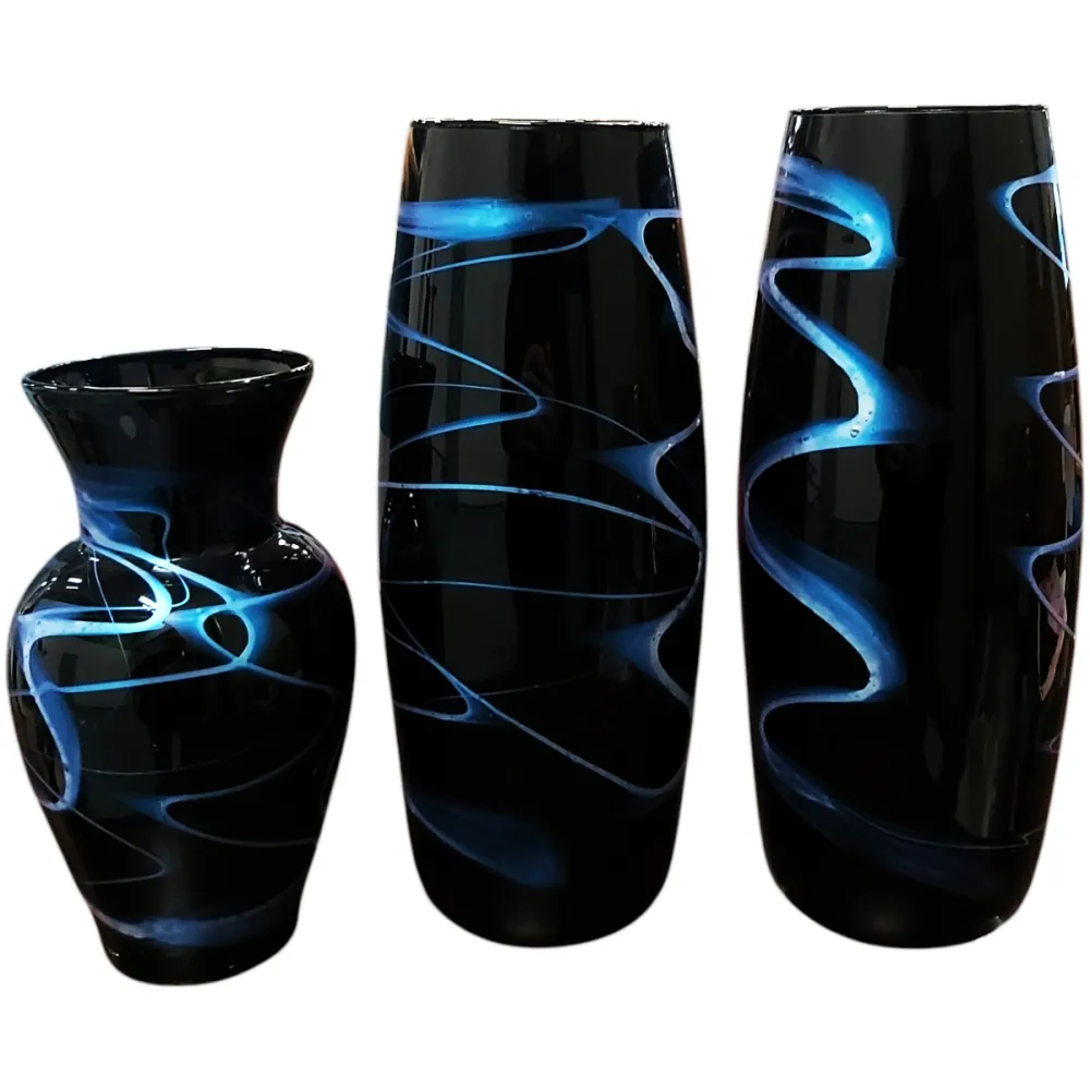 Decoratiuni interior - SET VAZE VERONA  NEGRU-BLUE