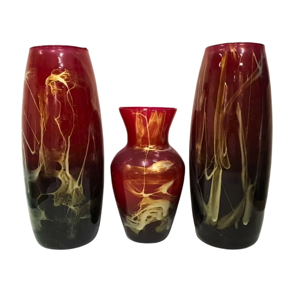 Decoratiuni interior - SET VAZE VERONA ROSU