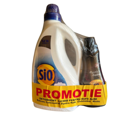 Detergent Lichid - SIO DETERGENT LICHID RUFE ALBE 2.7 L + SIO BALSAM AMBER MISTIC 750 ML