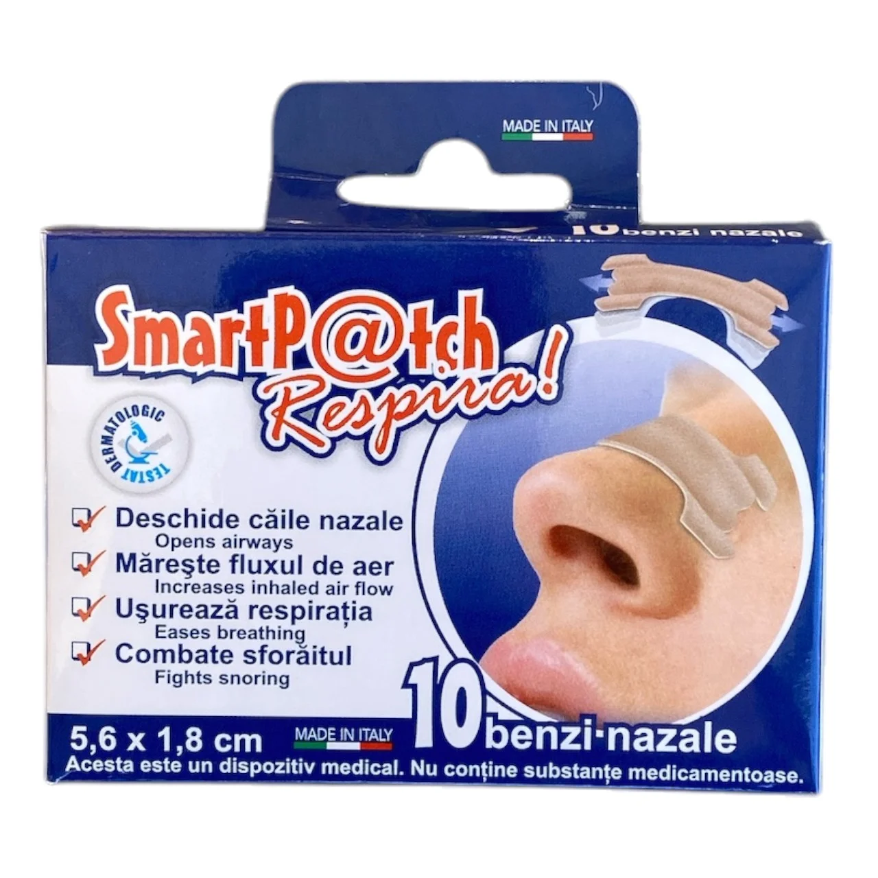 Ingrijire Personala - SMARTPATCH PLASTURI BENZI NAZALE RESPIRA 10 BUC
