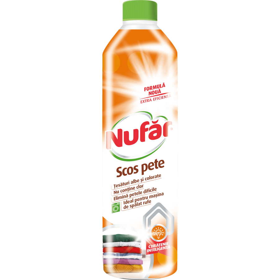 Solutii Curatare Covoare si Tapiterii - Solutie Scos Pete, Tesaturi Albe si Colorate, Fara Clor, Nufar, 1 L