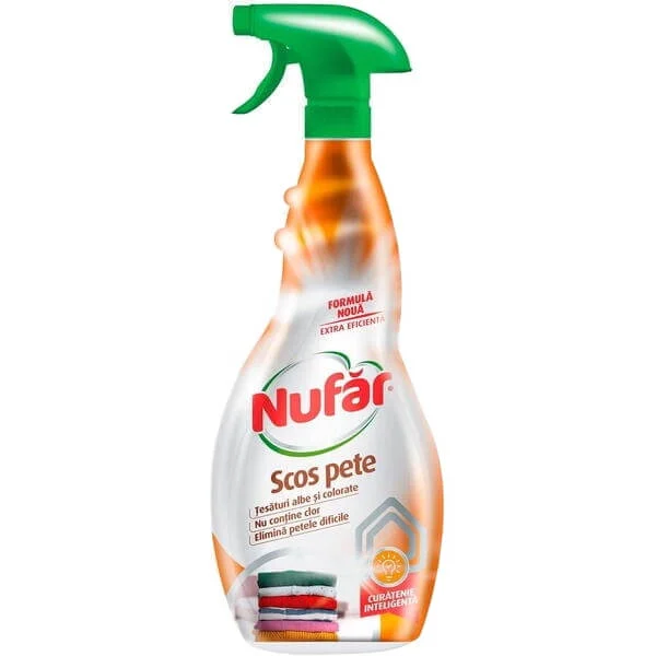 Solutii Curatare Covoare si Tapiterii - Solutie Scos Pete, Tesaturi Albe si Colorate, Fara Clor, Nufar, Spray, 500 ml