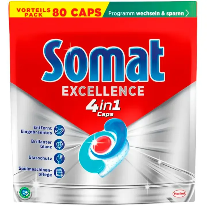 Capsule si Tablete pentru Masina de Spalat Vase - SOMAT DETERGENT CAPSULE MASINA VASE 4IN1 EXCELLENCE 80BUC