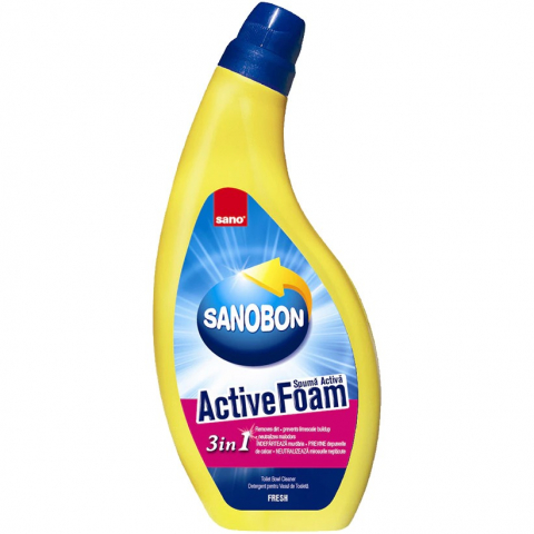 Produse de Curatenie - Spuma Activa 3in1 Pentru WC, Sano Bon, Fresh, 750 ml
