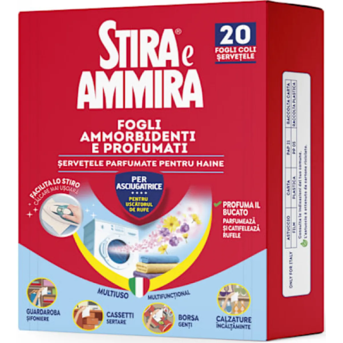 Servetele parfumate rufe - Stira Ammira Servetele Parfumate Uscator Rufe 20buc