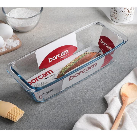 Vas Yena Termorezistent, Transparent, Forma Cozonac, Borcam, 1.63 L, 31 x 12.5 cm [3]