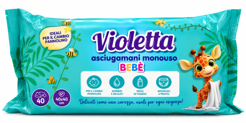 Ingrijire Copii - VIOLETTA PROSOP UNICA FOLOSINTA 40X40 BEBELUSI 15BUC