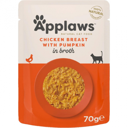 PISICI - Applaws piept de pui cu dovleac, plic, 70 g
