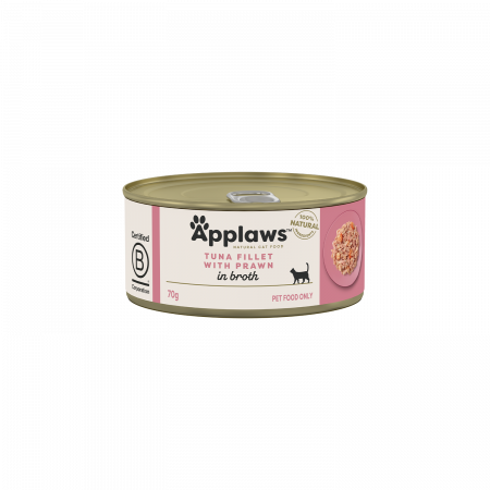 Hrana umeda pisici - Applaws file de ton cu creveti, conserva, 70 g