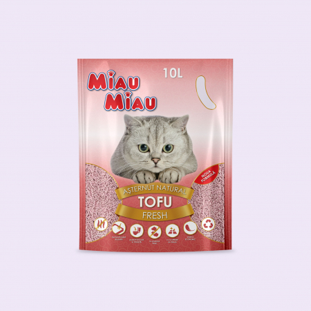 Asternut litiera/ Silicat/ Nisip - Așternut Igienic Pisici MIAU MIAU Tofu Fresh 10L