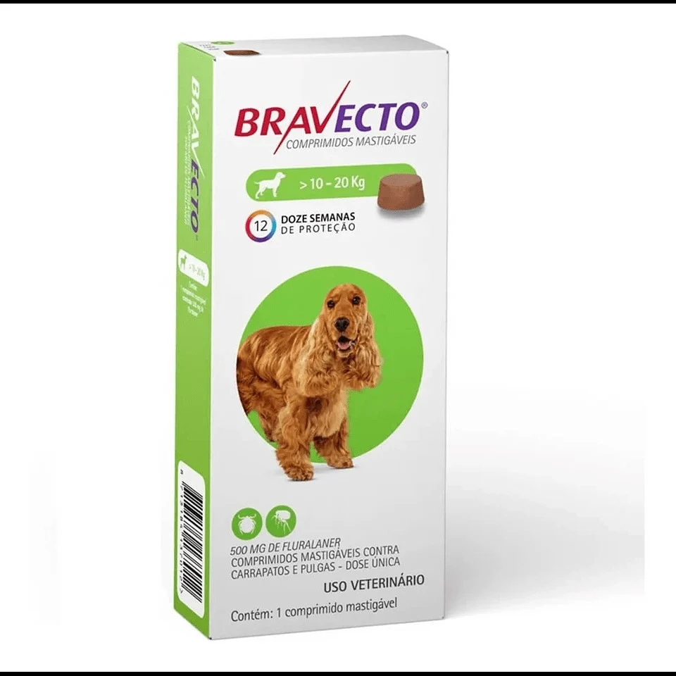 Antiparazitare interne si externe - Bravecto (10-20 kg) 1 tbl x 500 mg