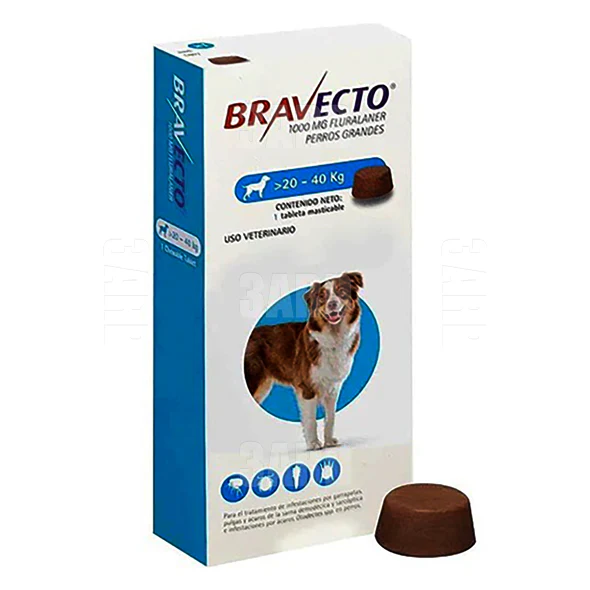 Antiparazitare interne si externe - Bravecto (20-40 kg) 1 tbl x 1000 mg