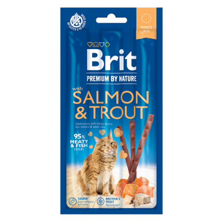 Recompense pisici - Brit Premium By Nature Cat Sticks With Salmon and Trout (3 sticks)