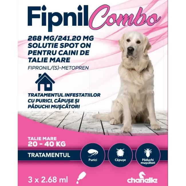 Antiparazitare interne si externe - FIPNIL COMBO DOG L 20-40KG, 1 pipeta