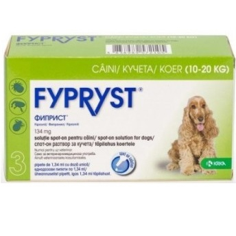Antiparazitare interne si externe - Fypryst Caine M 134 mg (10-20 kg), 3 pipete