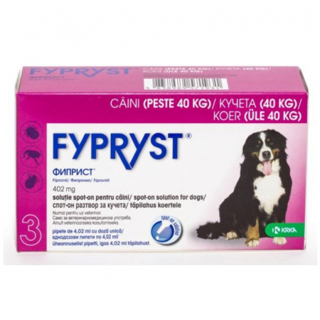 Antiparazitare interne si externe - Fypryst Caine XL 402 mg (40 - 60 kg), 3 pipete