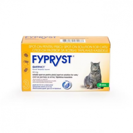 Antiparazitare interne si externe - Fypryst Cat Spot On 50 mg, 3 pipete