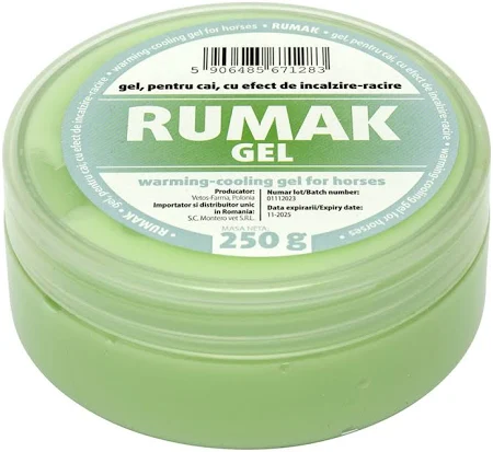 CAINI - Gel pentru cai, cu efect de incalzire - racire, Rumak, 250g