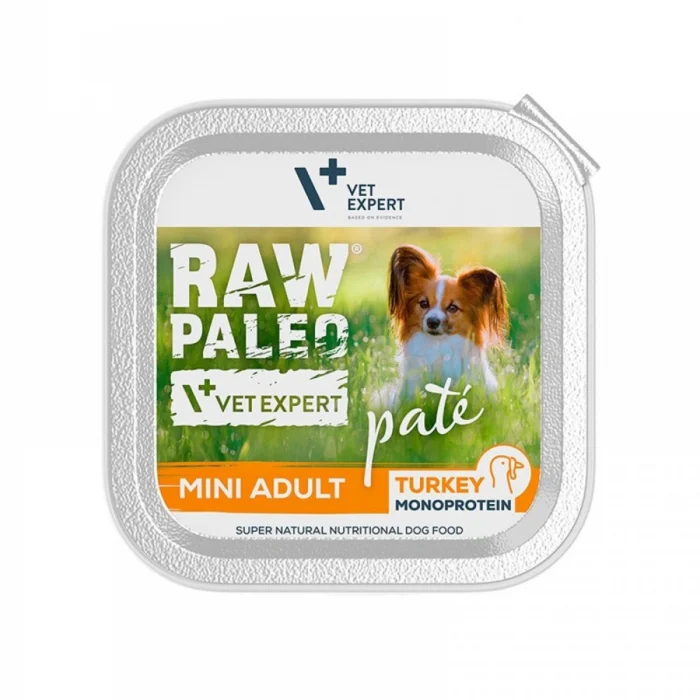 CAINI - Hrana umeda pentru caini, adult, RAW PALEO PATE, curcan, 150 g