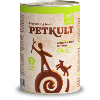 Hrana umeda caini - Hrana umeda pentru caini Petkult Adult cu miel 400 g
