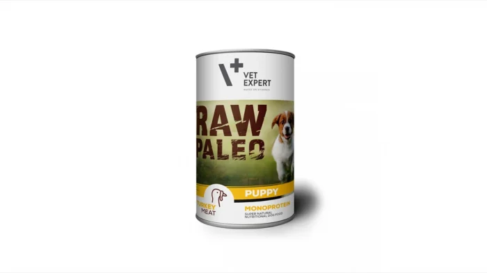 CAINI - Hrana umeda pentru caini, RAW PALEO Puppy, carne de curcan, 400 g