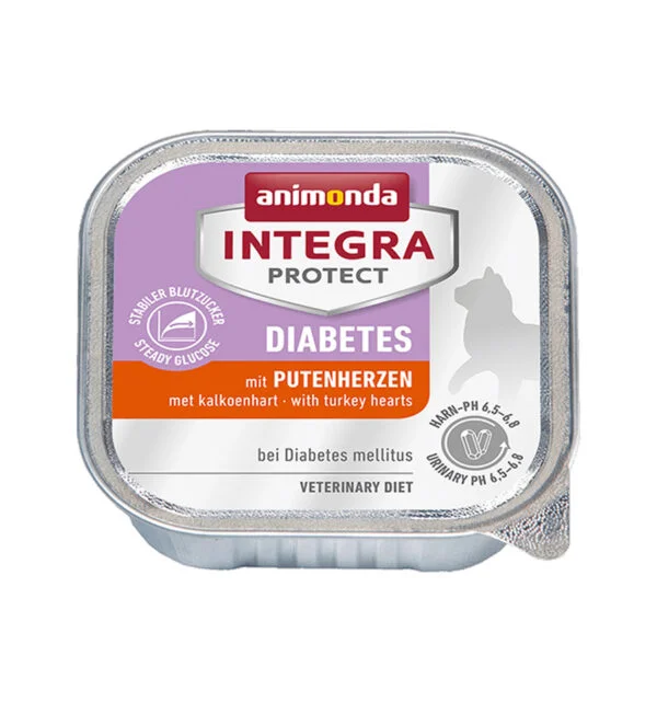 PISICI - Mancare umeda pentru pisici Integra Protect Diabet Inimi de Curcan 100gr