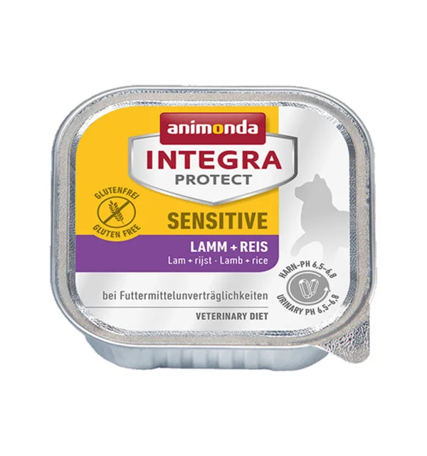 PISICI - Hrana umeda pentru pisici Integra Protect Sensitive Miel + Orez 100gr